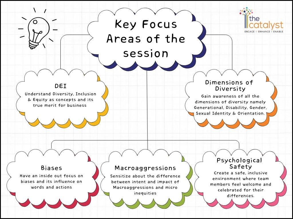 The Key Areas of focus for the DEI session - 